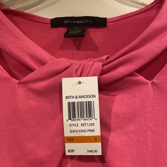 Small 89th & Madison pink sleeveless tshirt - new with tags - Picture 2 of 3